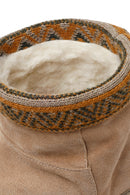 Woman Beige Patterned Suede Teddy Boots | Derimod
