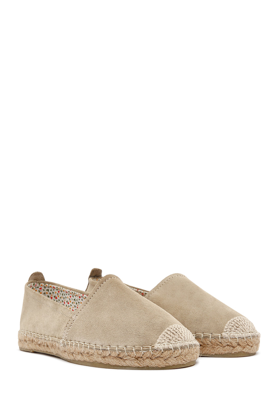 Women's Beige Suede Leather Espadrille