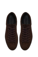 Erkek Kahverengi Bağcıklı Süet Deri Sneaker | Derimod
