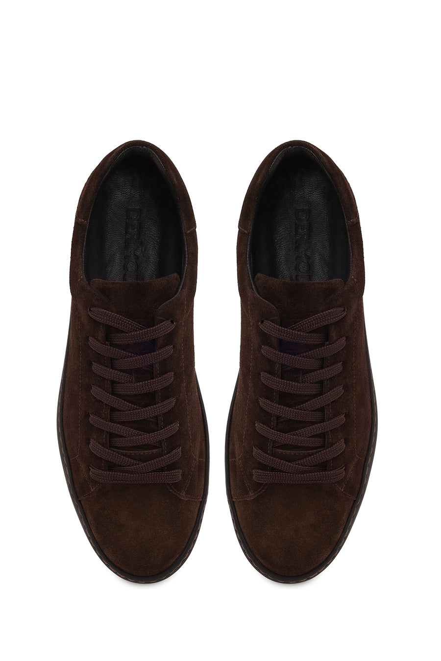 Erkek Kahverengi Bağcıklı Süet Deri Sneaker
