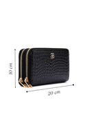 Women's Black Crocodile Wallet | Derimod