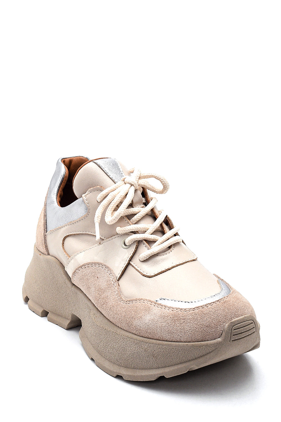 Women's Leather Suede Detail Sneaker