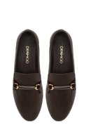 Kadın Kahverengi Toka Detaylı Deri Maskülen Loafer | Derimod