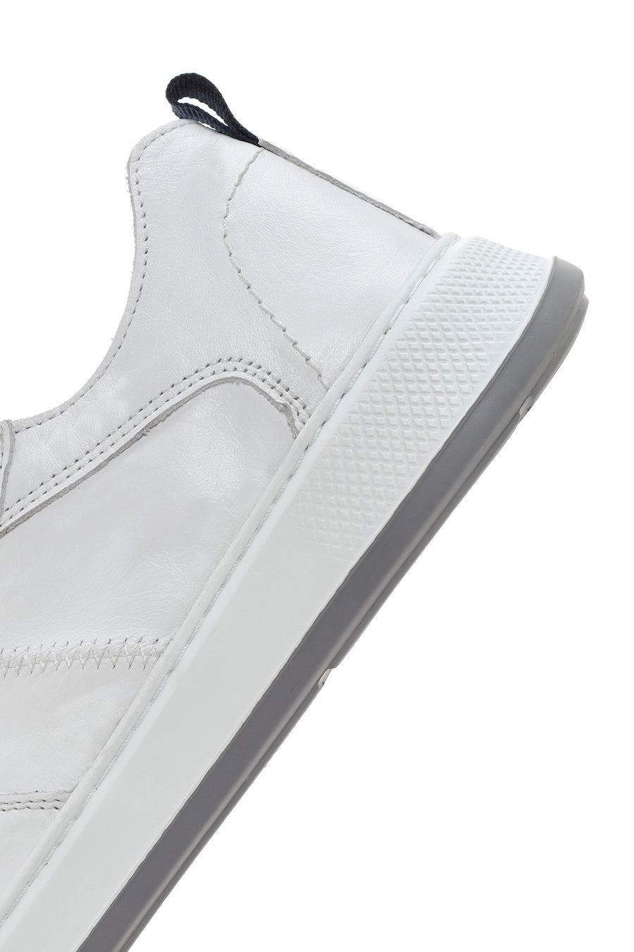 Erkek Beyaz Bağcıklı Deri Sneaker