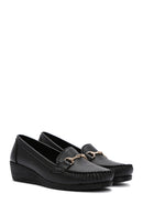 Women's Black Wedge Heel Loafer | Derimod