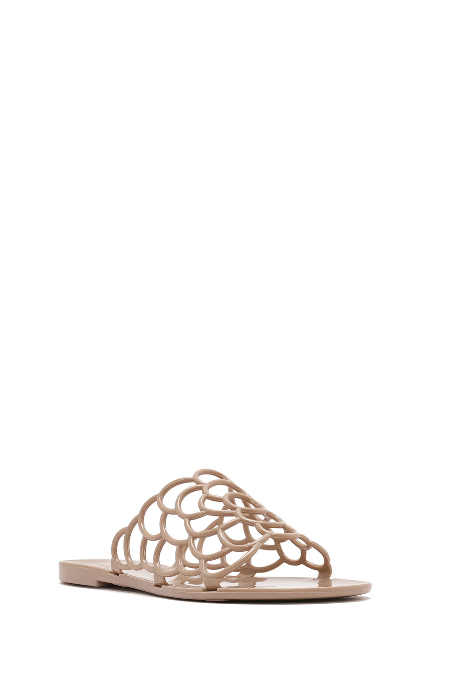 Women's Beige Patterned Jelly Slippers