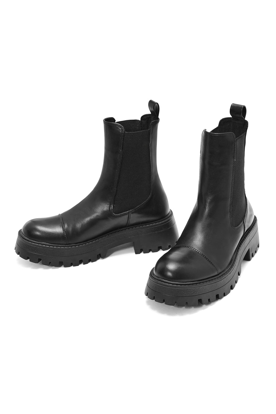 Women's Black Leather Chelsea Boots