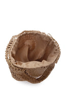 Women's Beige Straw Shoulder Bag | Derimod