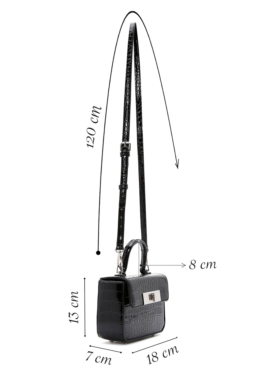 Women's Black Crocodile Handbag