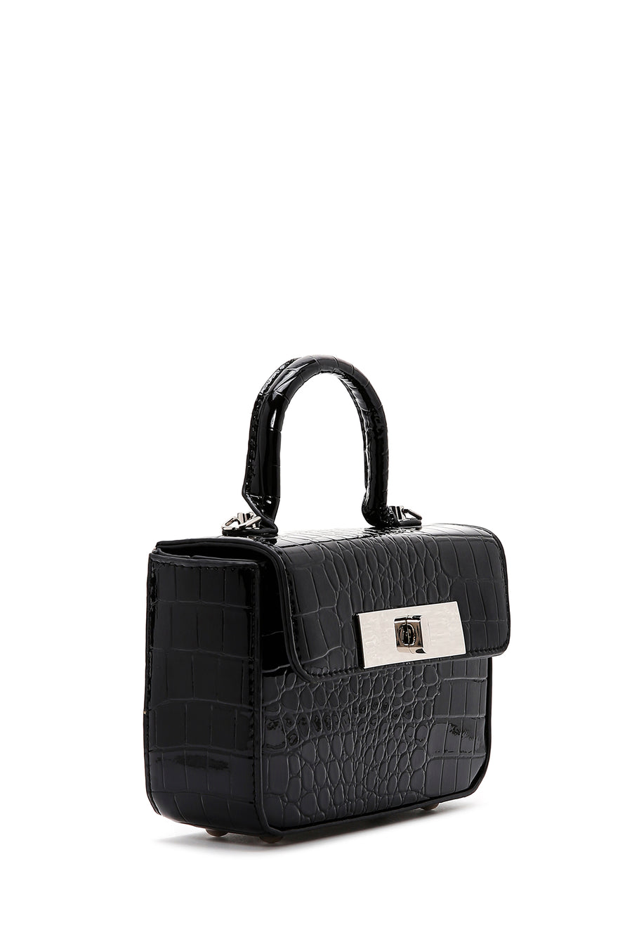 Women's Black Crocodile Handbag