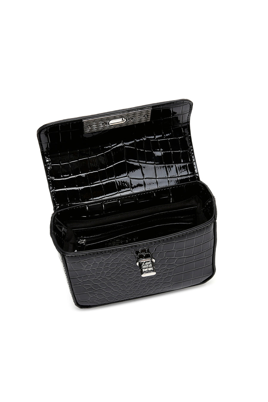 Women's Black Crocodile Handbag