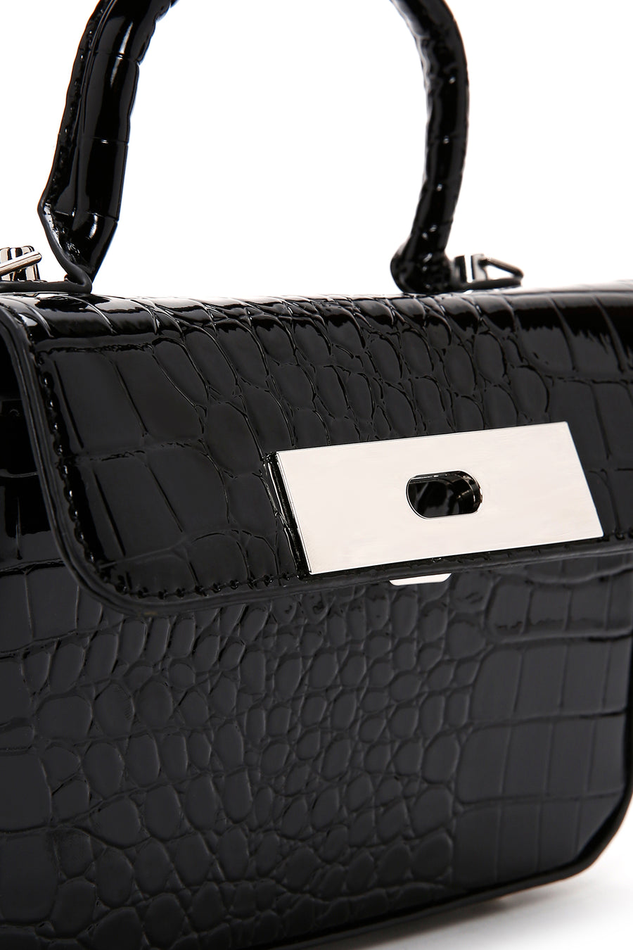 Women's Black Crocodile Handbag