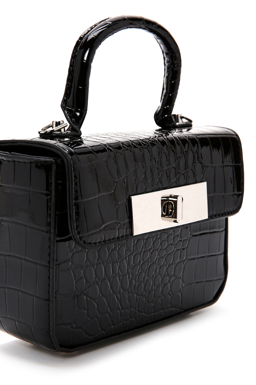 Women's Black Crocodile Handbag