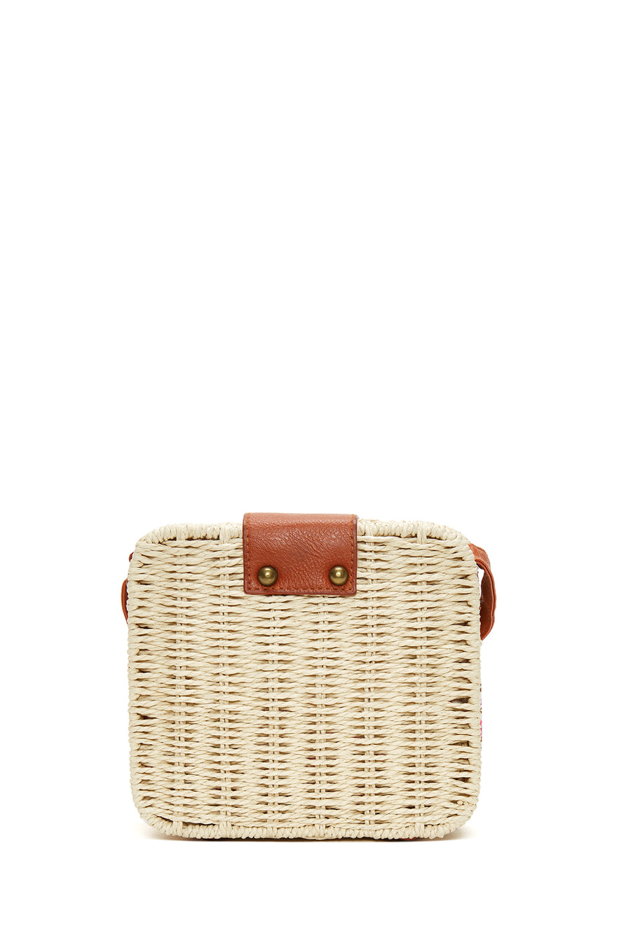 Women's Beige Straw Crossbody Bag