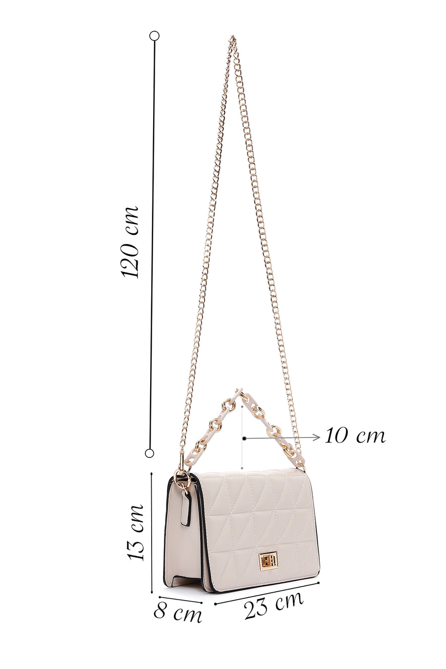 Women's Beige Quilted Handbag