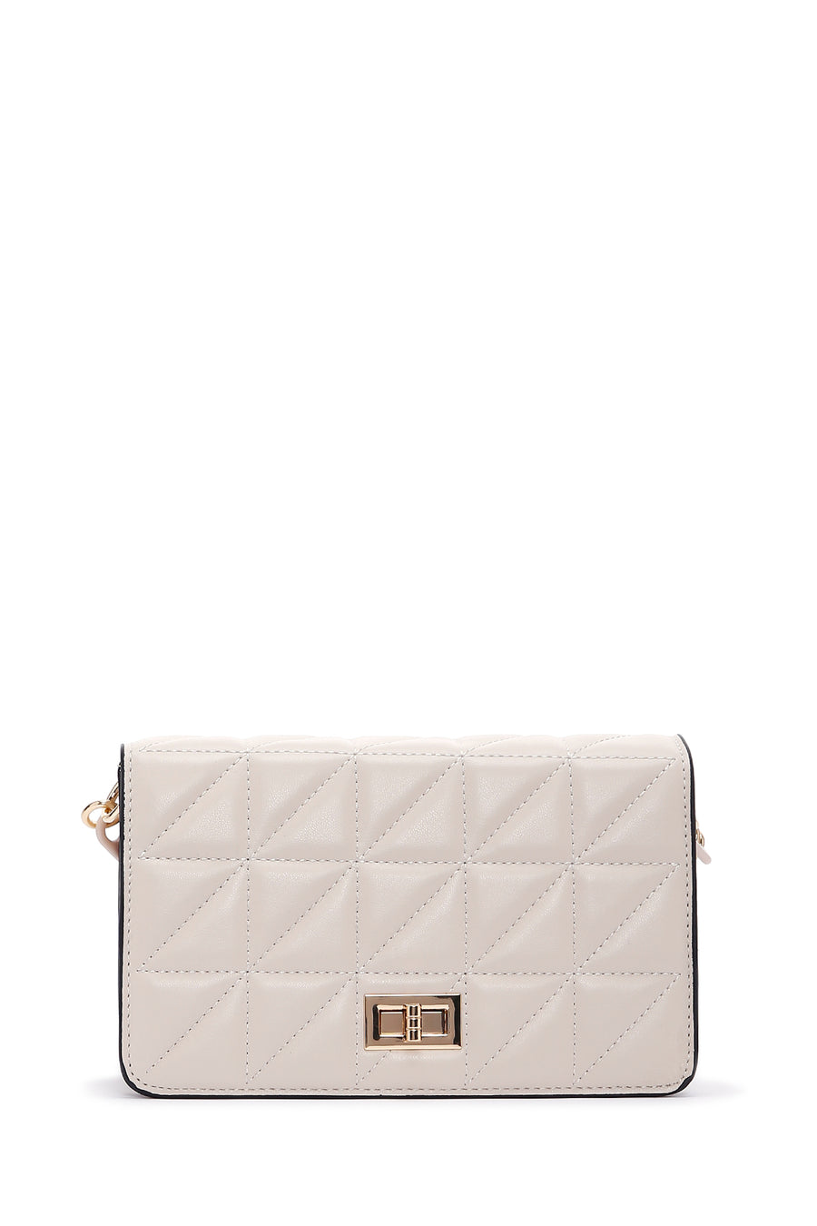 Women's Beige Quilted Handbag