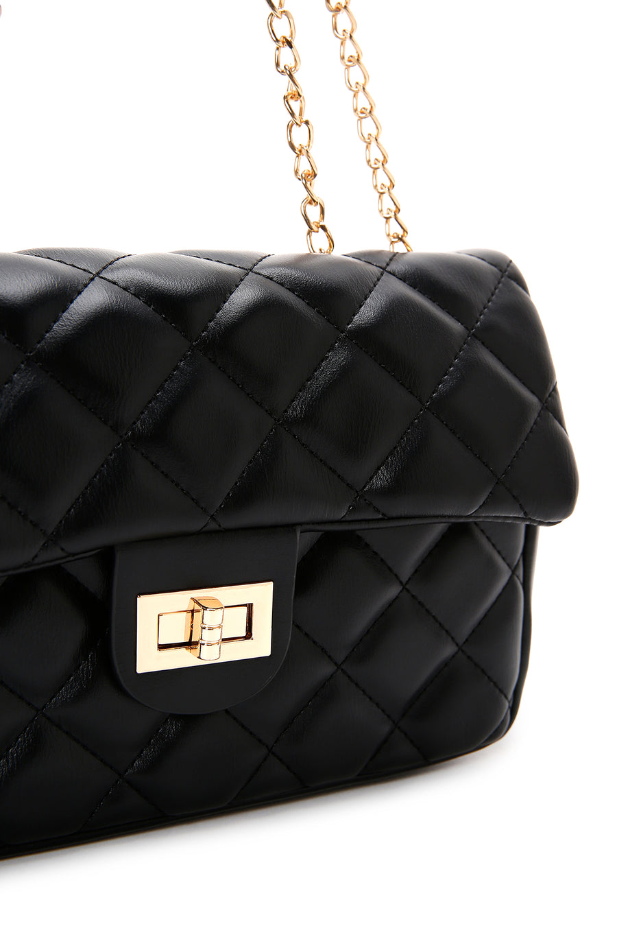 Women's Black Quilted Crossbody Bag