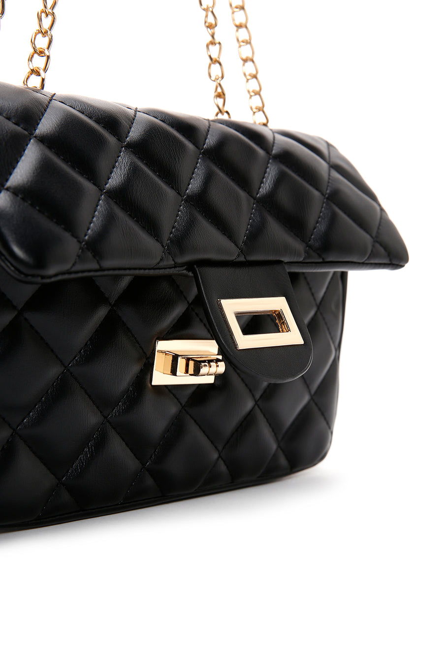 Women's Black Quilted Crossbody Bag