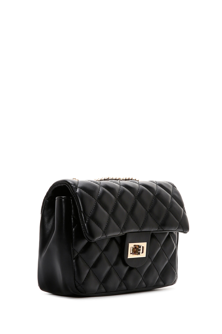 Women's Black Quilted Crossbody Bag