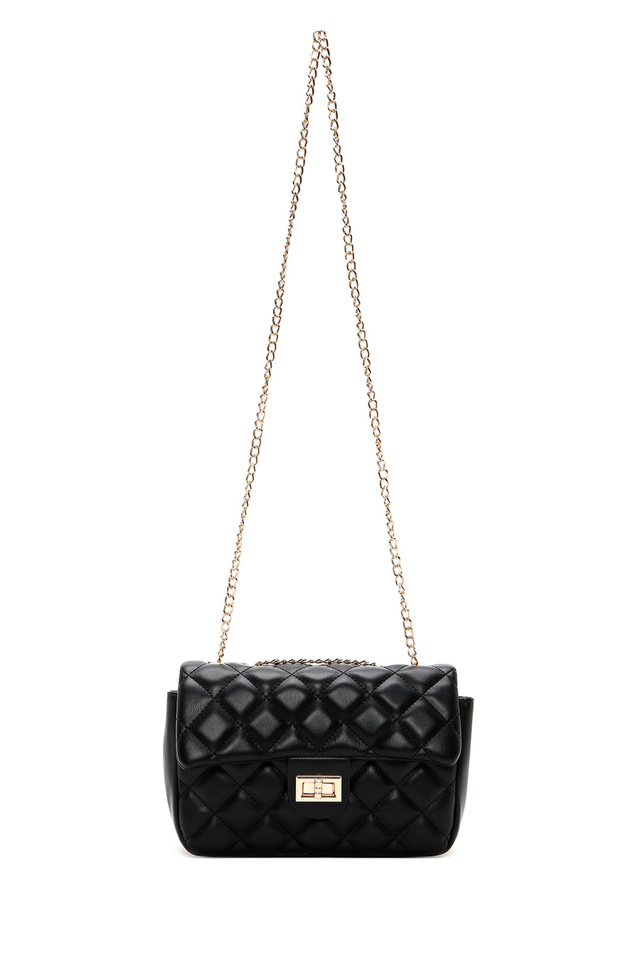 Women's Black Quilted Crossbody Bag