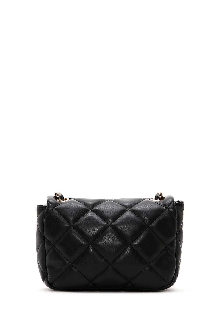 Women's Black Crossbody Bag with Strap Detail