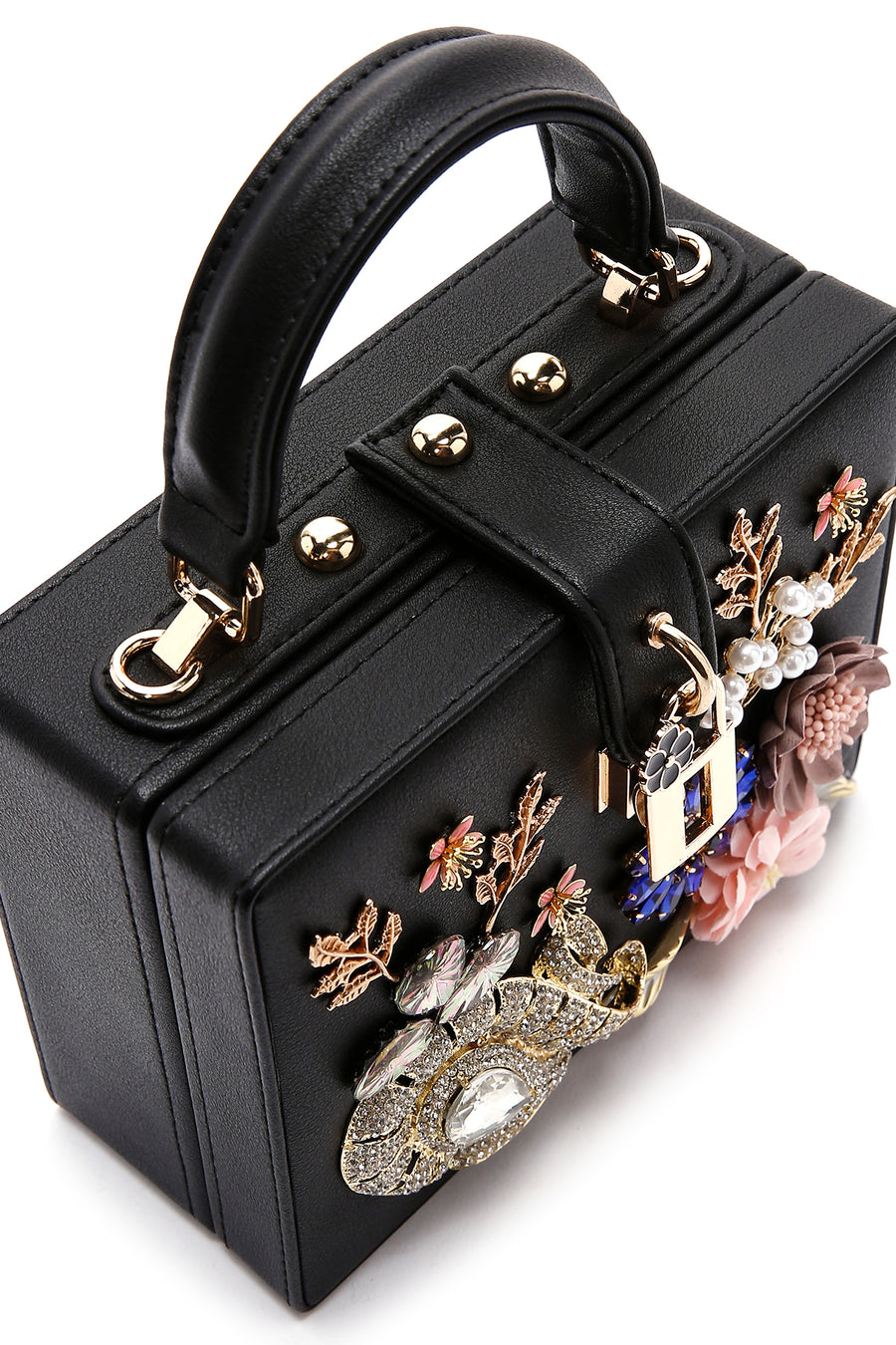 Women's Black Stone Handbag