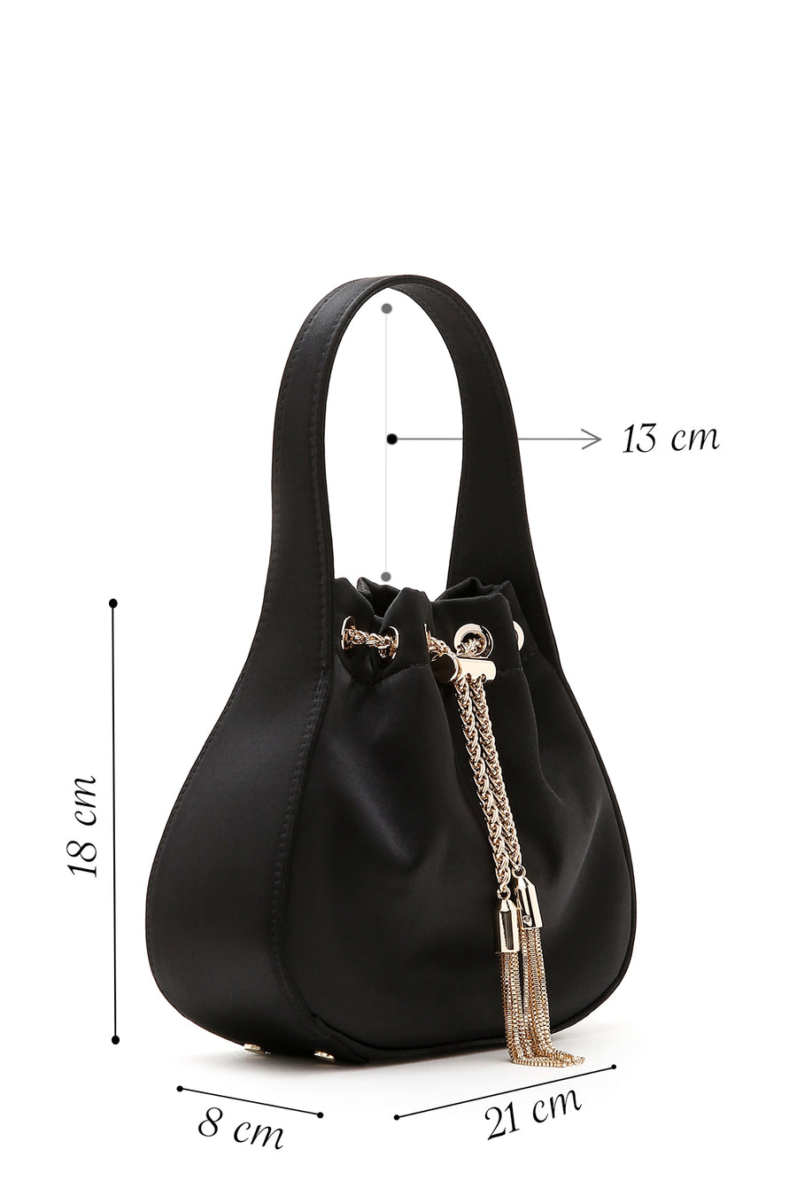 Women's Black Satin Clutch Bag