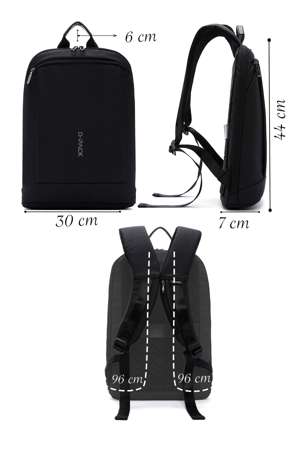 D-Pack Unisex Siyah Kumaş Sırt Çantası