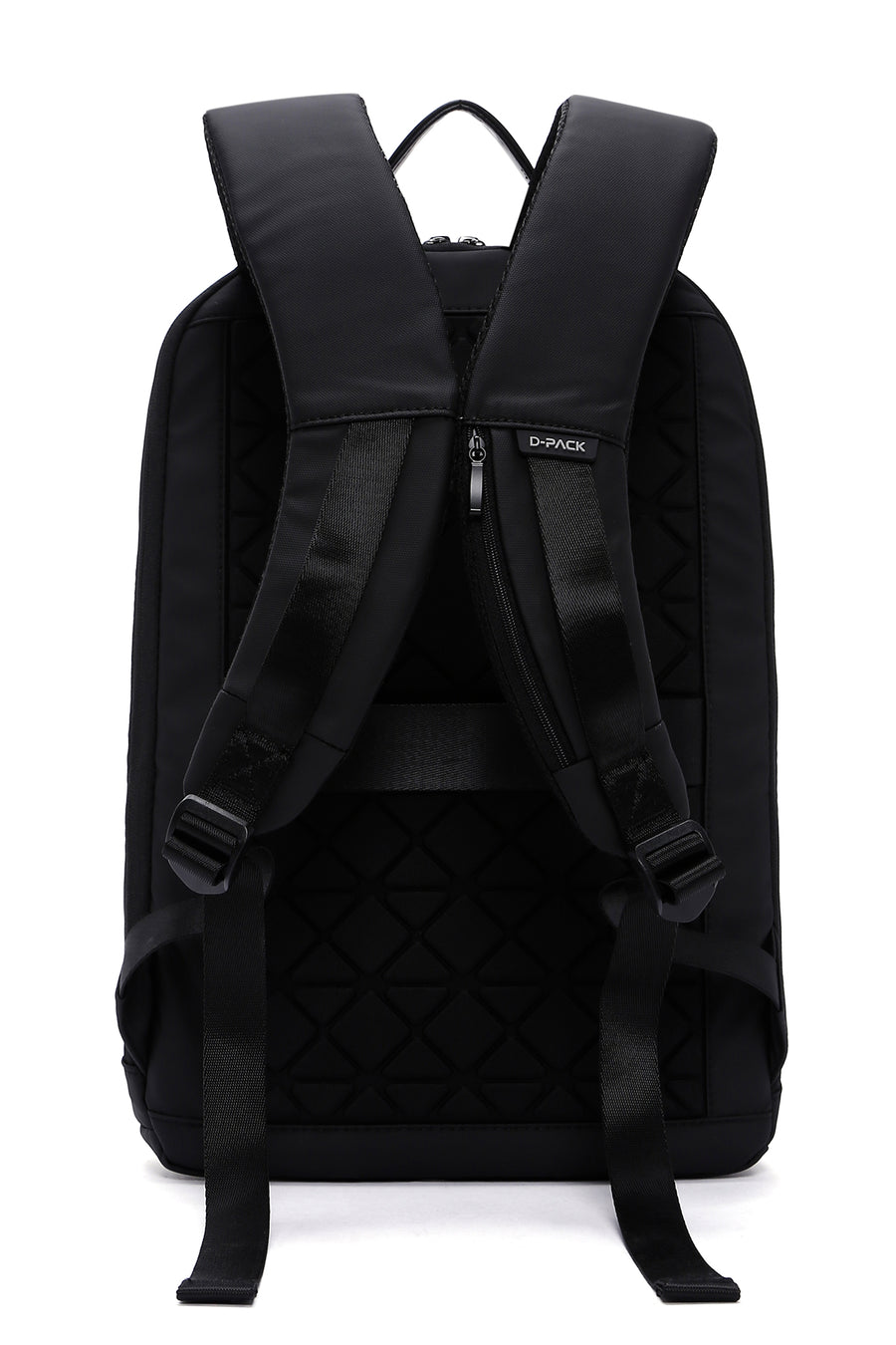 D-Pack Unisex Black Fabric Backpack