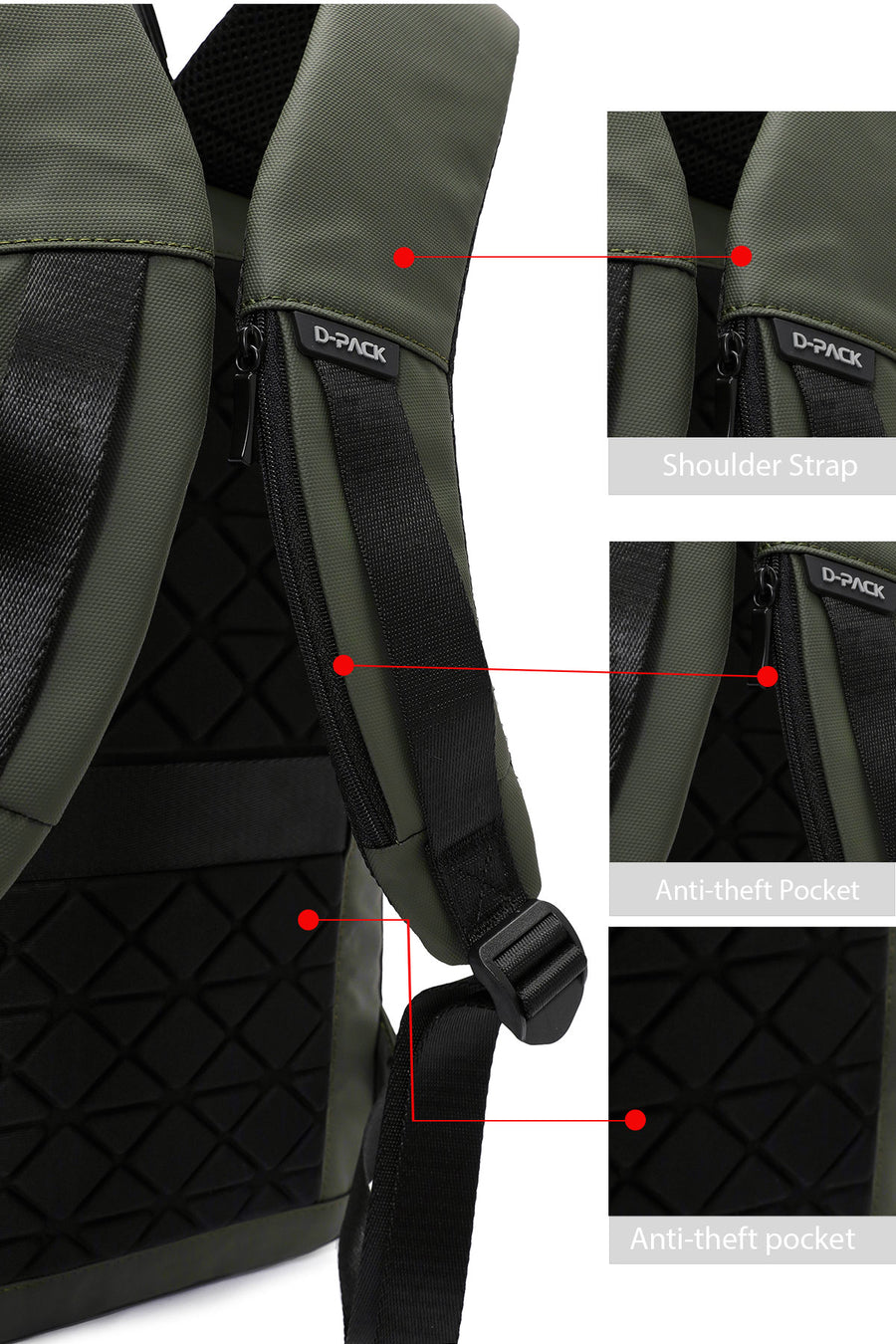 D-Pack Unisex Yeşil Kumaş Sırt Çantası