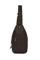 Men's Brown Leather Crossbody Bag | Derimod