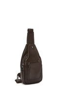 Men's Brown Leather Crossbody Bag | Derimod