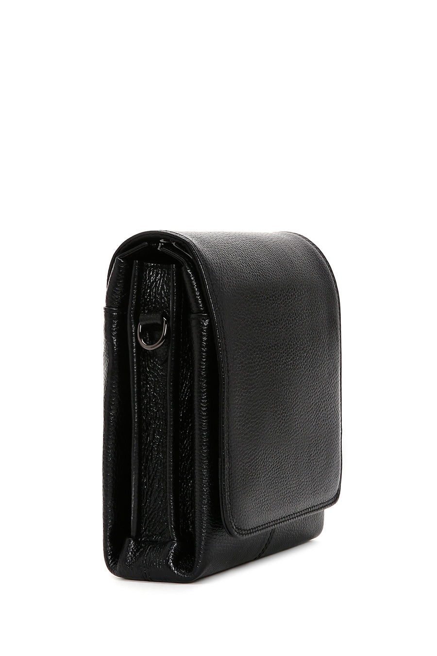Men's Black Leather Messenger Bag