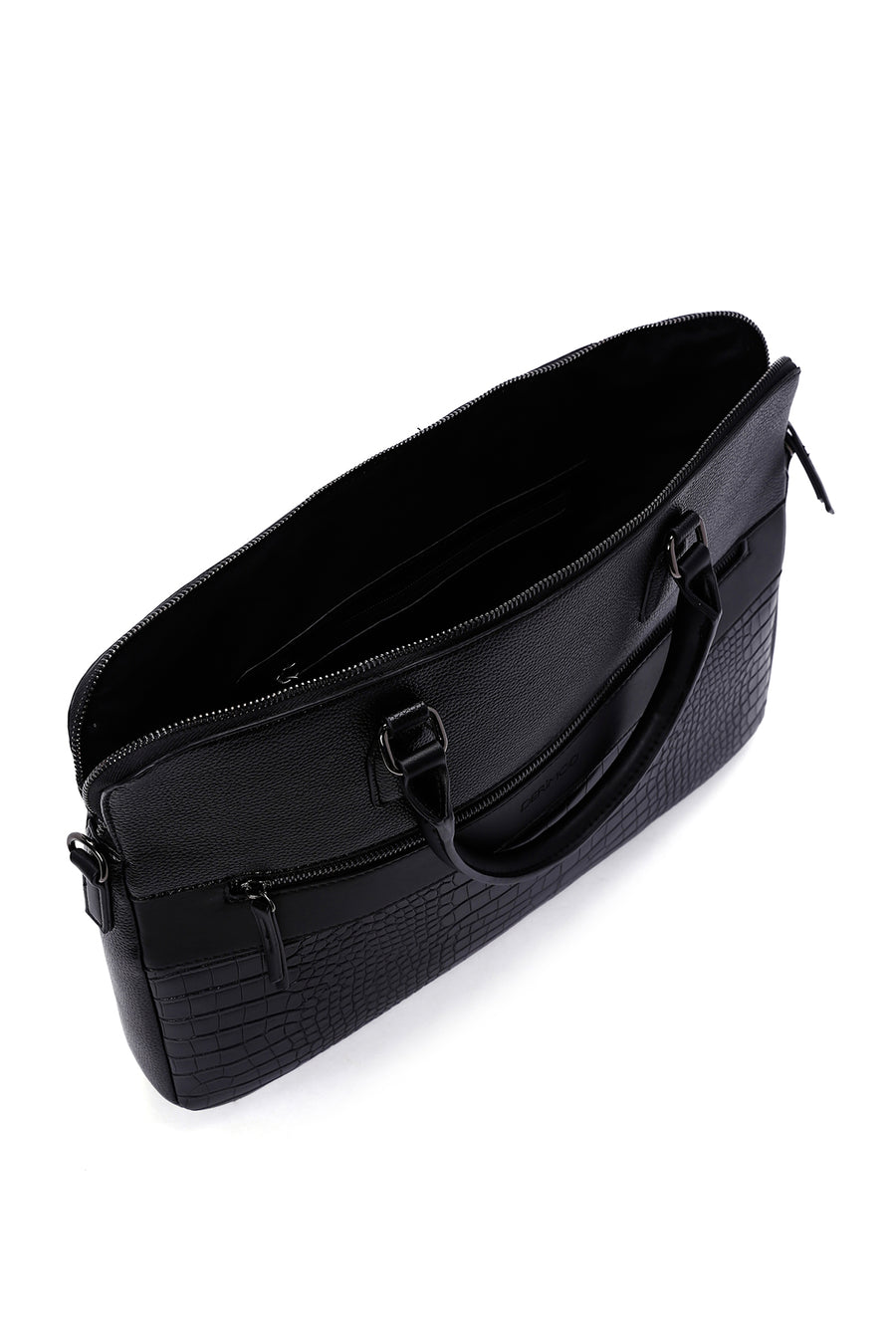 Men's Black Long Strap Briefcase