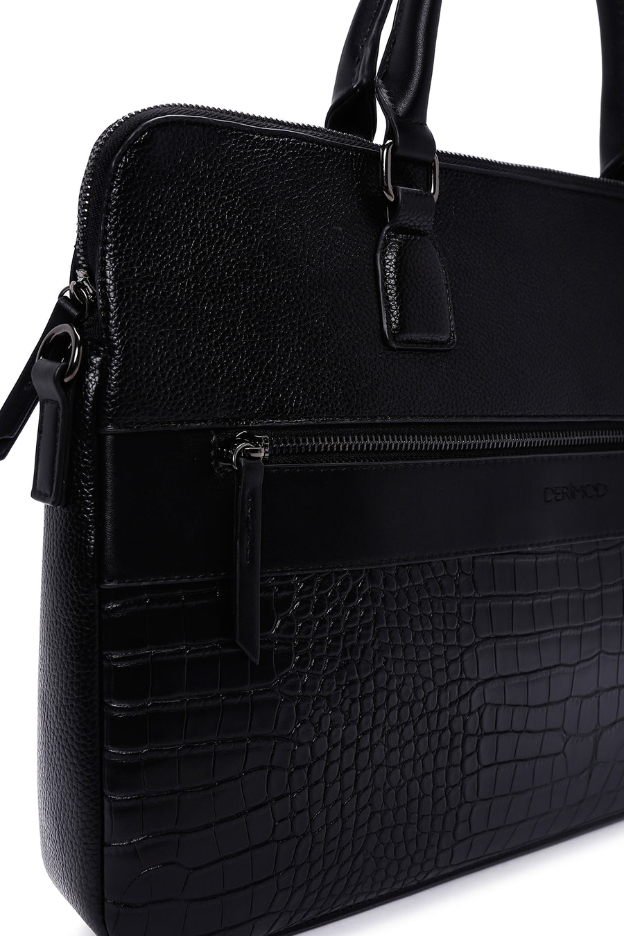 Men's Black Long Strap Briefcase
