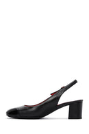 Derimod Gritti Women's Black Thick Heeled Leather Shoes | Derimod