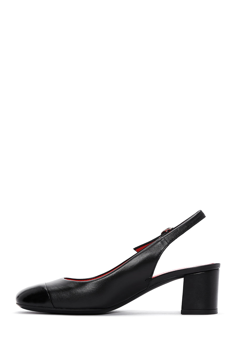 Derimod Gritti Women's Black Thick Heeled Leather Shoes