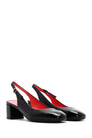 Derimod Gritti Women's Black Thick Heeled Leather Shoes | Derimod