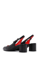 Derimod Gritti Women's Black Thick Heeled Leather Shoes | Derimod