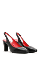 Derimod Gritti Women's Black Heeled Leather Shoes | Derimod