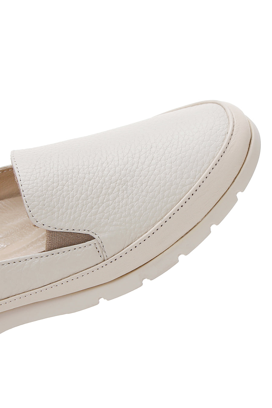 Kadın Bej Deri Comfort Loafer