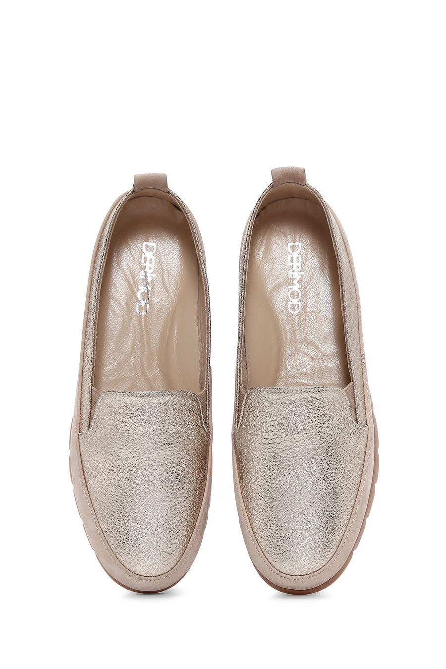 Kadın Bej Deri Comfort Loafer