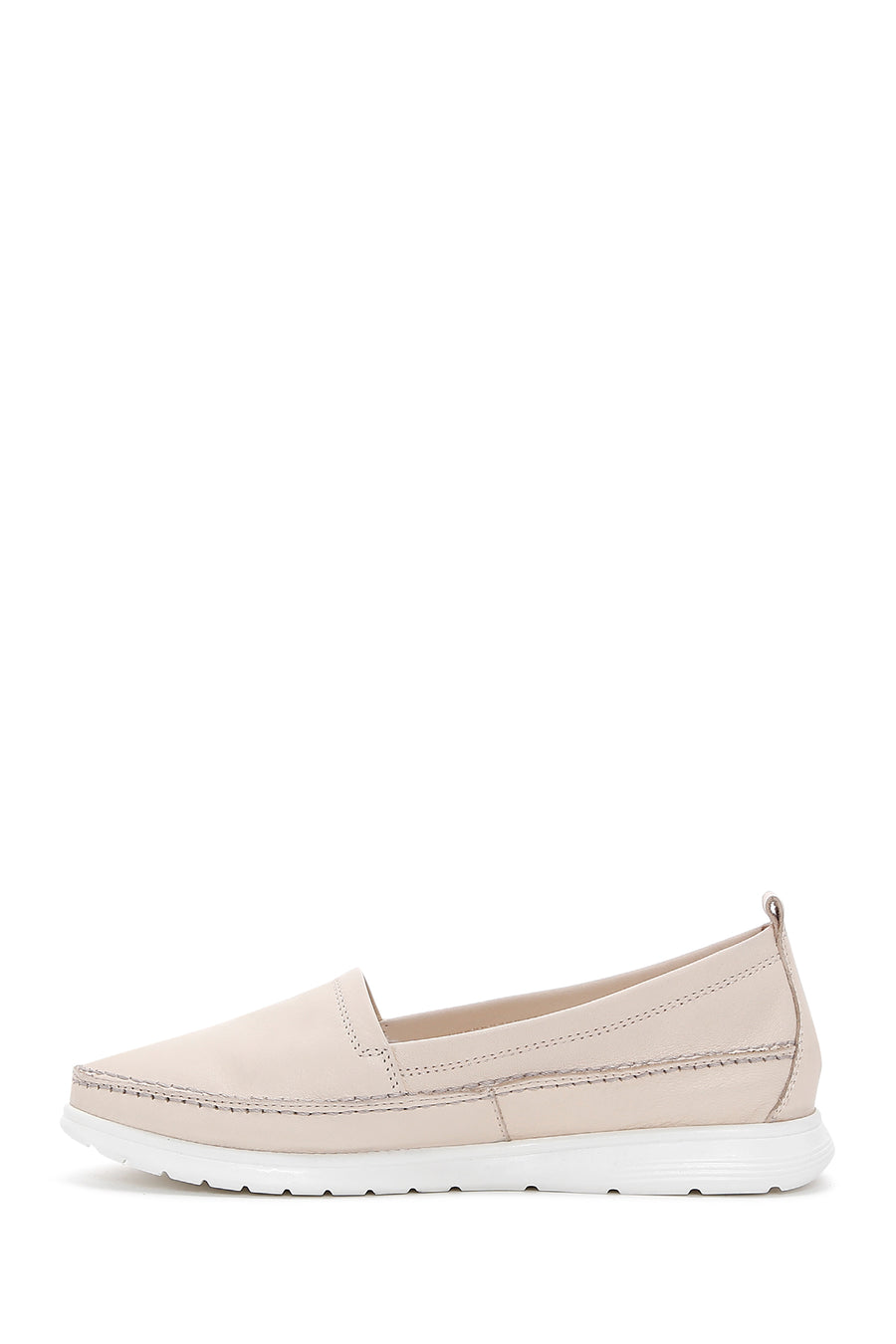 Women's Beige Leather Comfort Loafer
