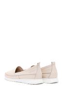 Women's Beige Leather Comfort Loafer | Derimod