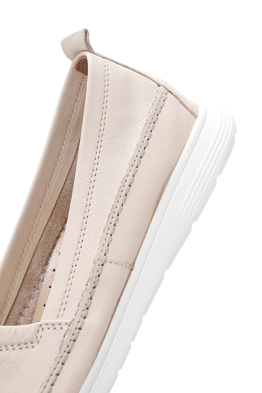 Women's Beige Leather Comfort Loafer