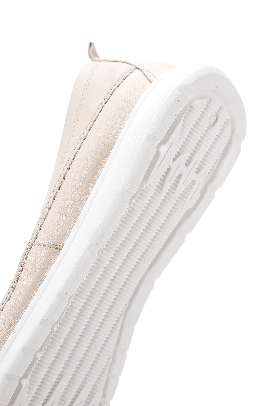 Women's Beige Leather Comfort Loafer