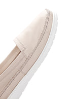 Women's Beige Leather Comfort Loafer | Derimod