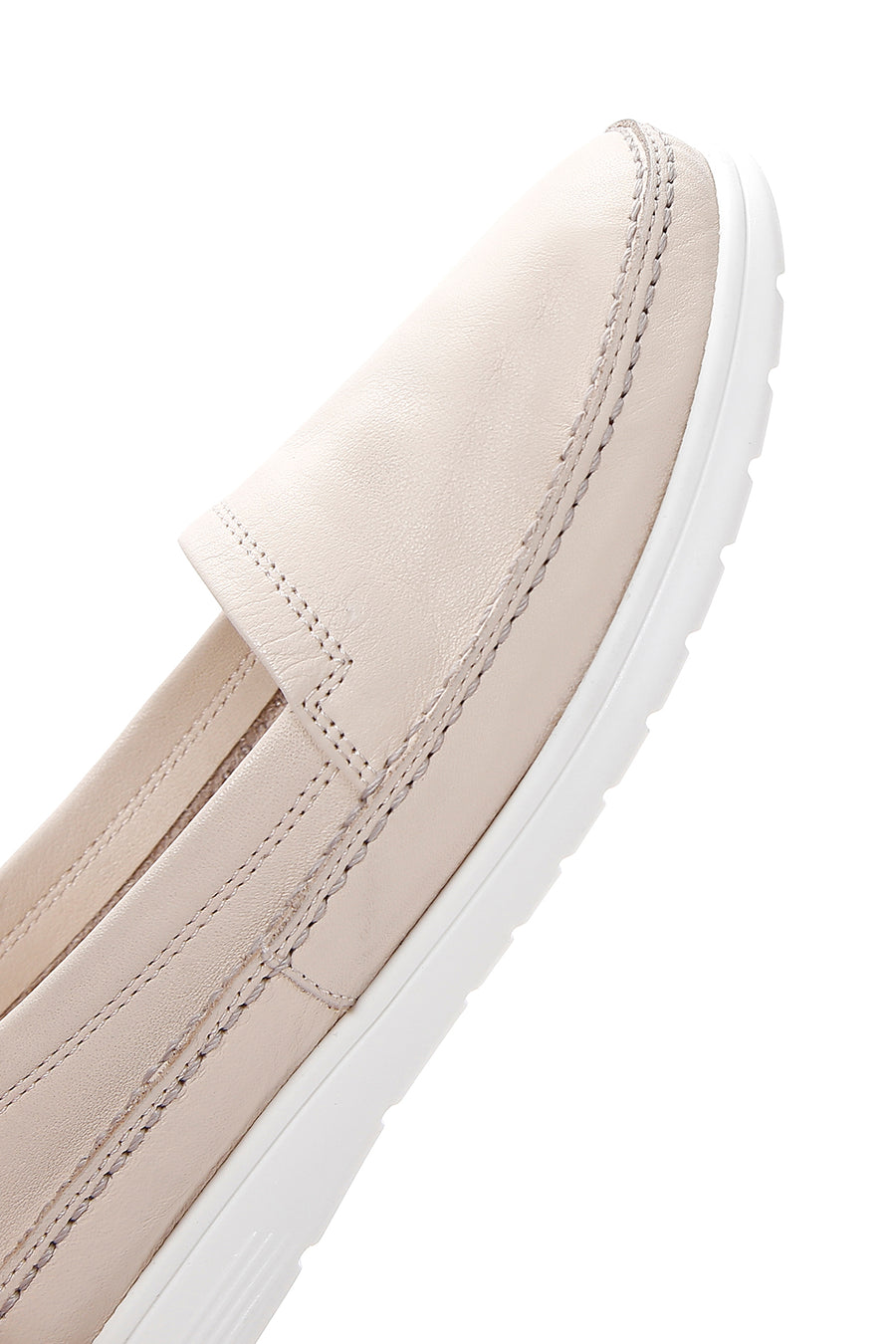 Women's Beige Leather Comfort Loafer