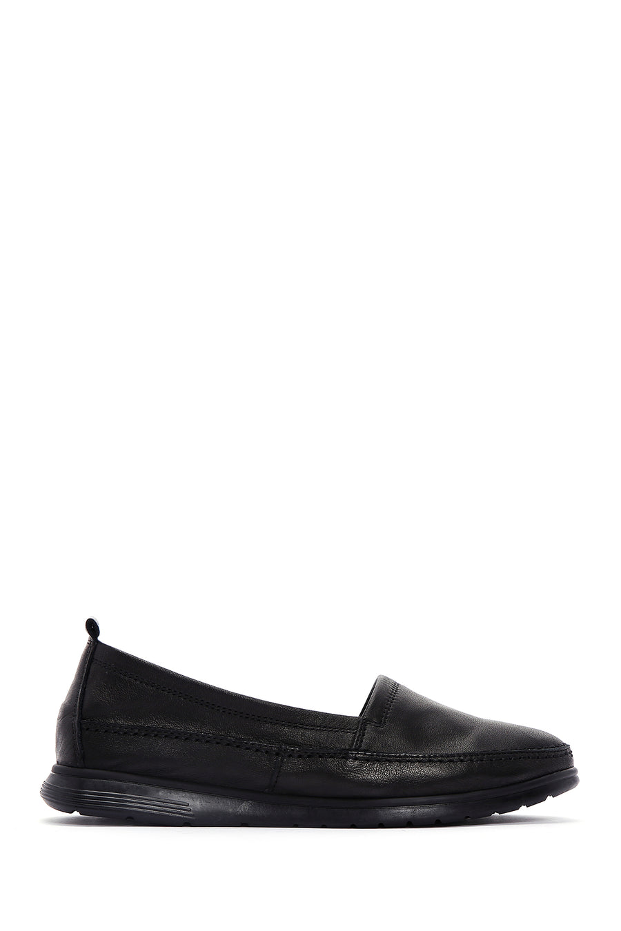 Women's Black Leather Comfort Loafer 23SFD151718 | Derimod