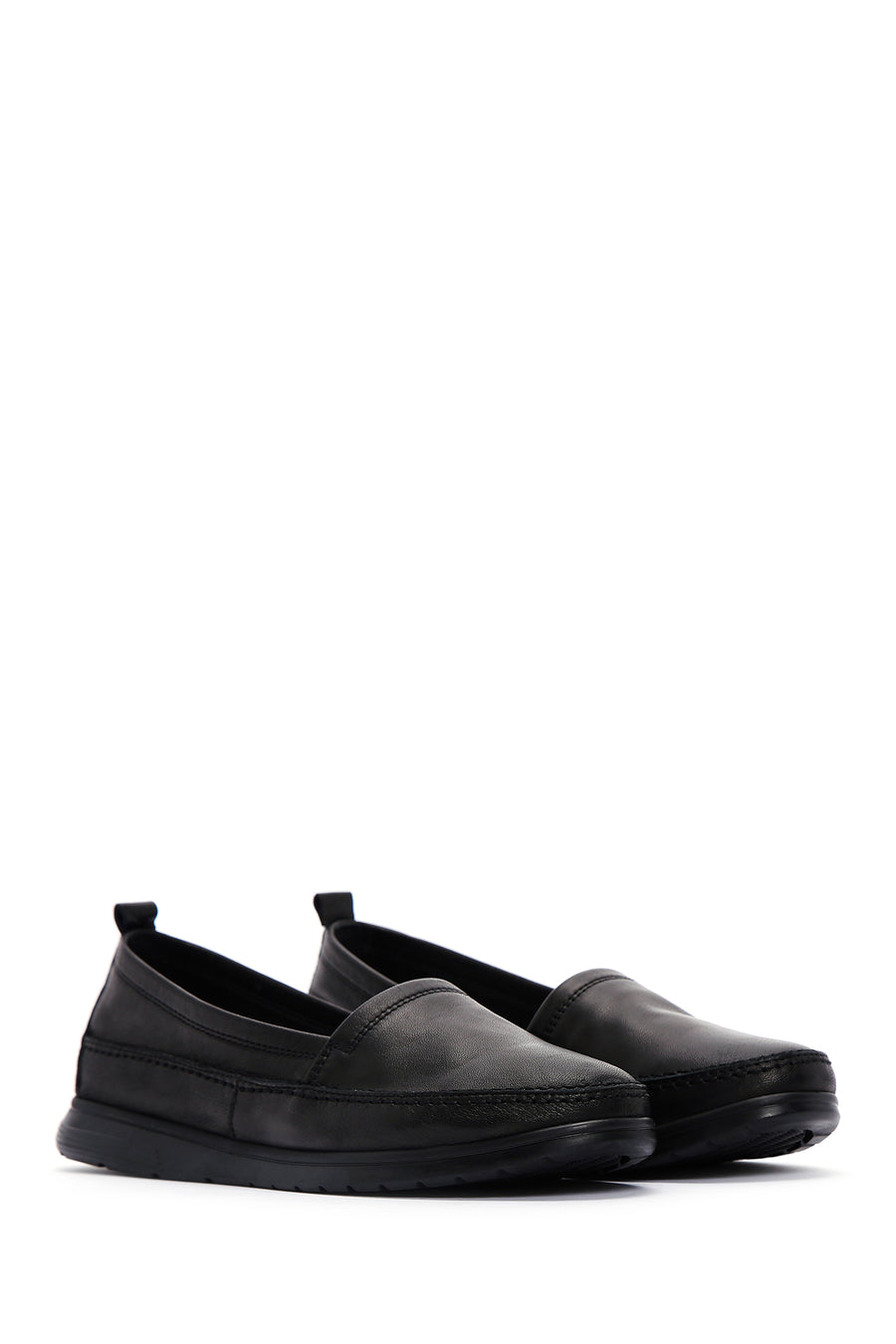 Women's Black Leather Comfort Loafer
